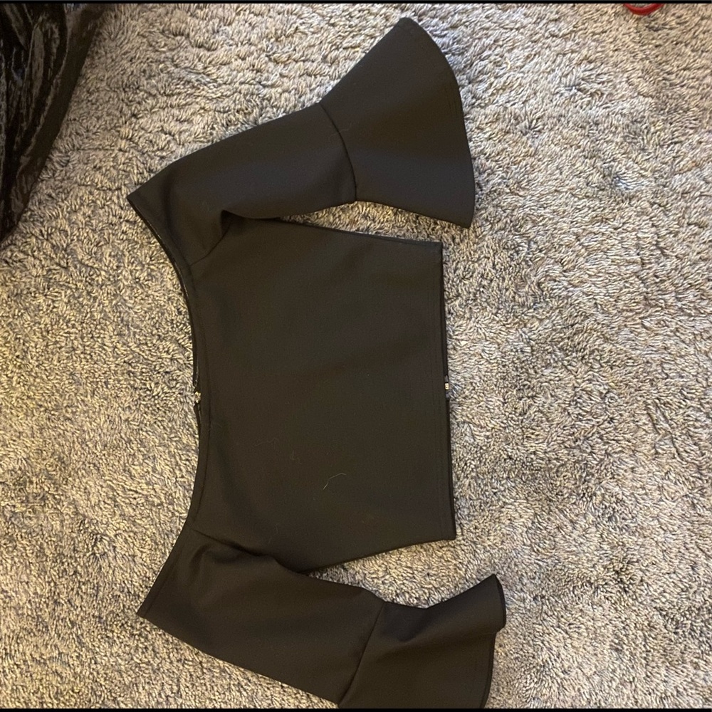 Black Off Shoulder Crop Top